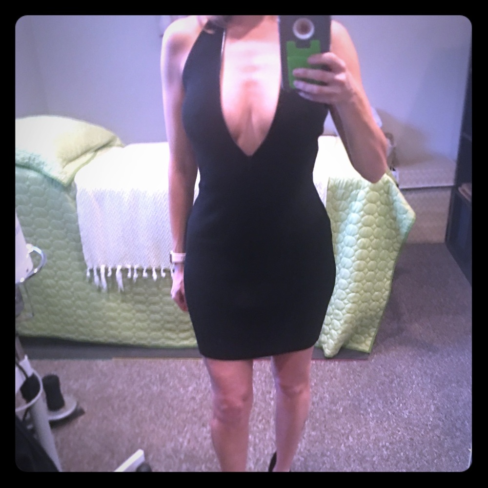 Sweater like material halter dress